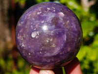 Polished Lepidolite With Pink Rubellite Spheres x 3 From Ambatondrazaka, Madagascar - Toprock Gemstones and Minerals 
