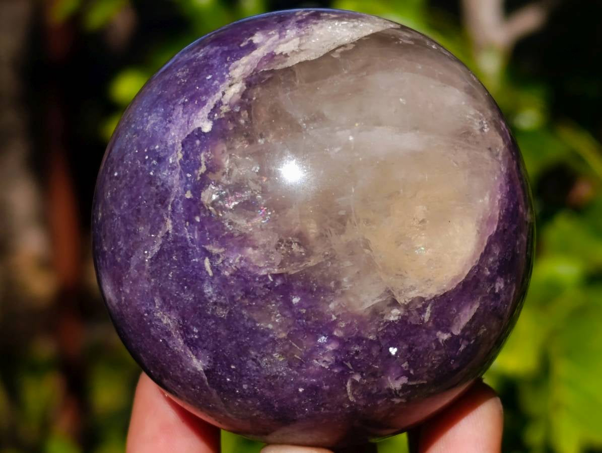 Polished Lepidolite With Pink Rubellite Spheres x 3 From Ambatondrazaka, Madagascar - Toprock Gemstones and Minerals 
