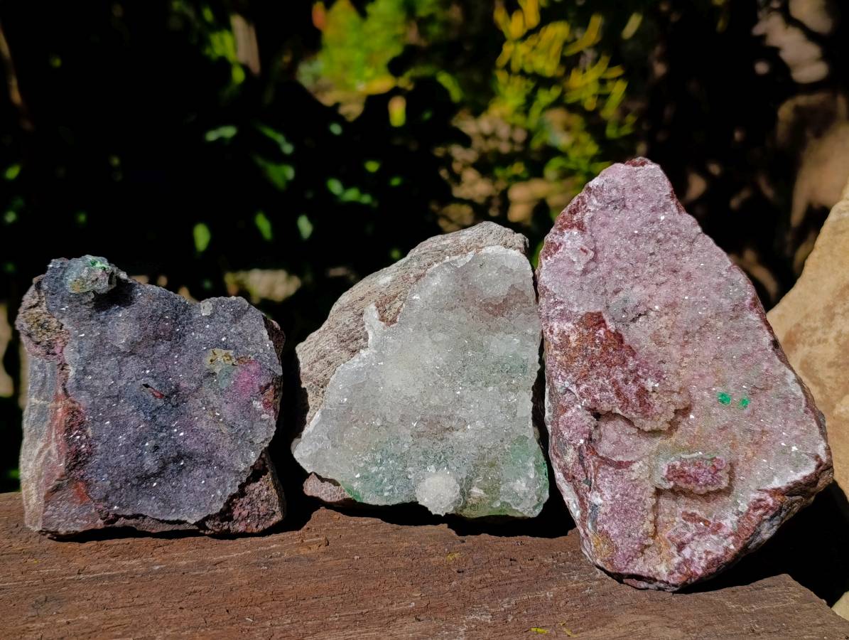 Natural Salrose Cobaltion Dolomite Specimens x 3 From Kakanda, Congo - Toprock Gemstones and Minerals 
