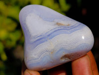 Polished Blue Lace Agate Tumbled Stones x 1.2 Kg Lot From Malawi - Toprock Gemstones and Minerals 