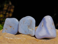 Polished Blue Lace Agate Tumbled Stones x 1.2 Kg Lot From Malawi - Toprock Gemstones and Minerals 