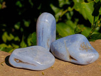 Polished Blue Lace Agate Tumbled Stones x 1.2 Kg Lot From Malawi - Toprock Gemstones and Minerals 