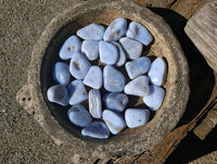 Polished Blue Lace Agate Tumbled Stones x 1.2 Kg Lot From Malawi - Toprock Gemstones and Minerals 
