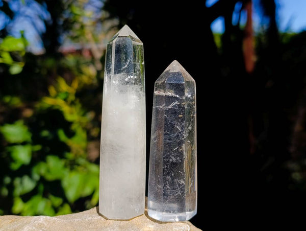 Polished Clear Quartz Crystals x 12 From Madagascar - Toprock Gemstones and Minerals 