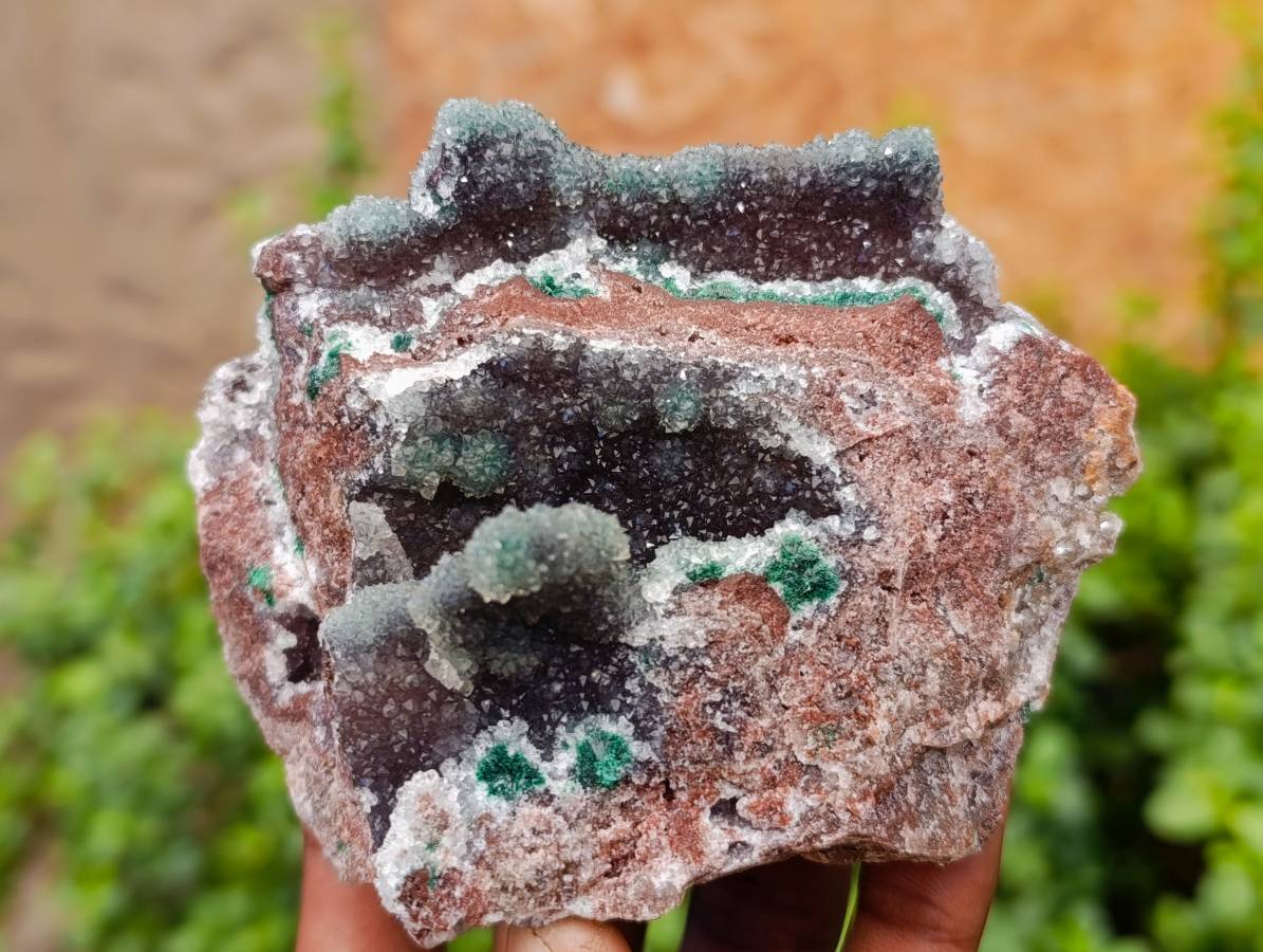 Natural Ball Malachite On Dolomite Matrix Specimens x 3 From Kambove, Congo - Toprock Gemstones and Minerals 