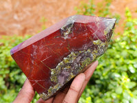 Polished Bastite Dragons Blood Stone Points x 2 From Tshipise, South Africa - Toprock Gemstones and Minerals 