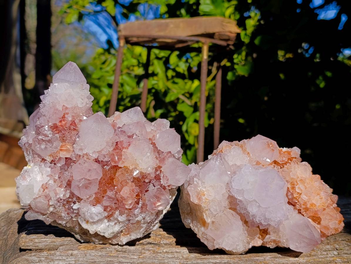 Natural Amethyst Spirit Quartz Clusters x 2 From Boekenhouthoek, South Africa - Toprock Gemstones and Minerals 