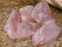 Natural Cobbed Rose Quartz Specimens x 25 From Northern Cape, South Africa - Toprock Gemstones and Minerals 
