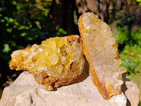 Natural Limonite Quartz Clusters x 4 From Zambia