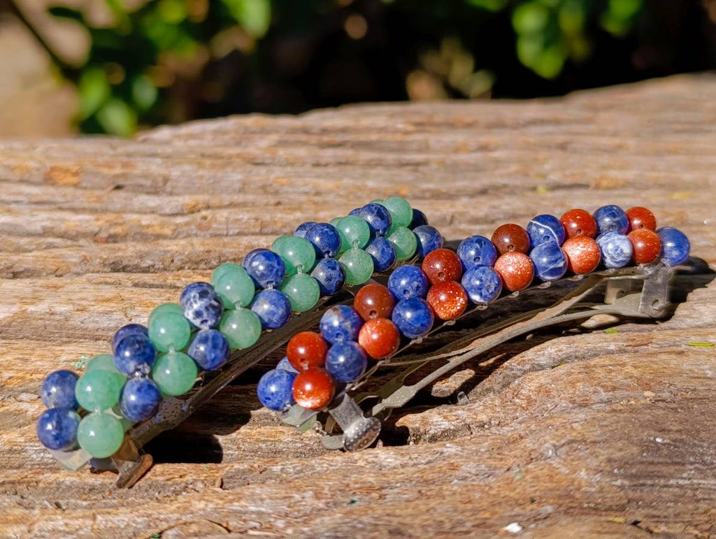 Hand Made Gemstone Hairpins x 7 From Southern Africa - Toprock Gemstones and Minerals 