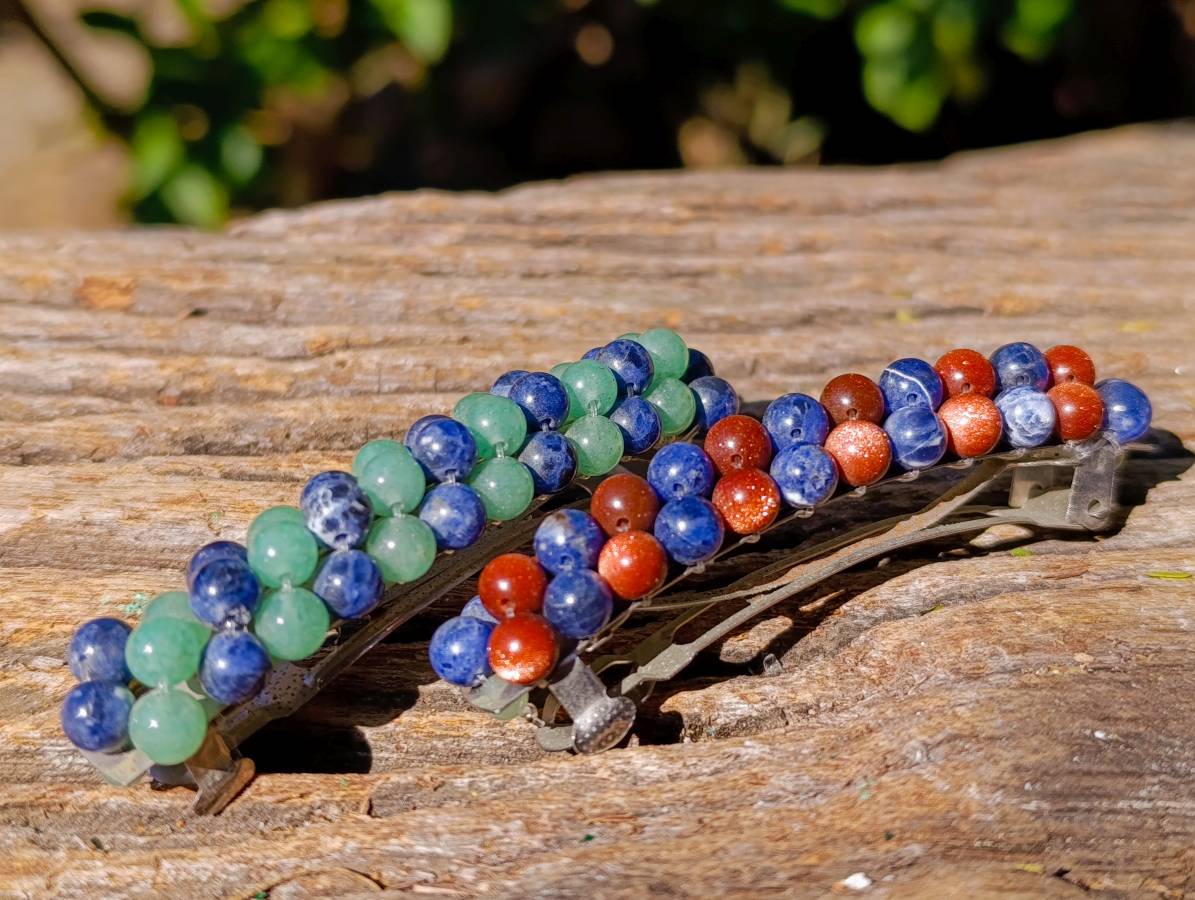 Hand Made Gemstone Hairpins x 7 From Southern Africa - Toprock Gemstones and Minerals 