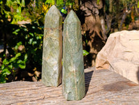 Polished Fuchsite Towers x 2 From Madagascar
