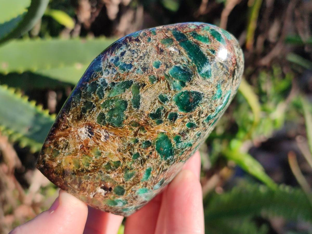 Polished Emerald Mica In Matrix Standing Free Forms x 3 From Mutoko, Zimbabwe - Toprock Gemstones and Minerals 