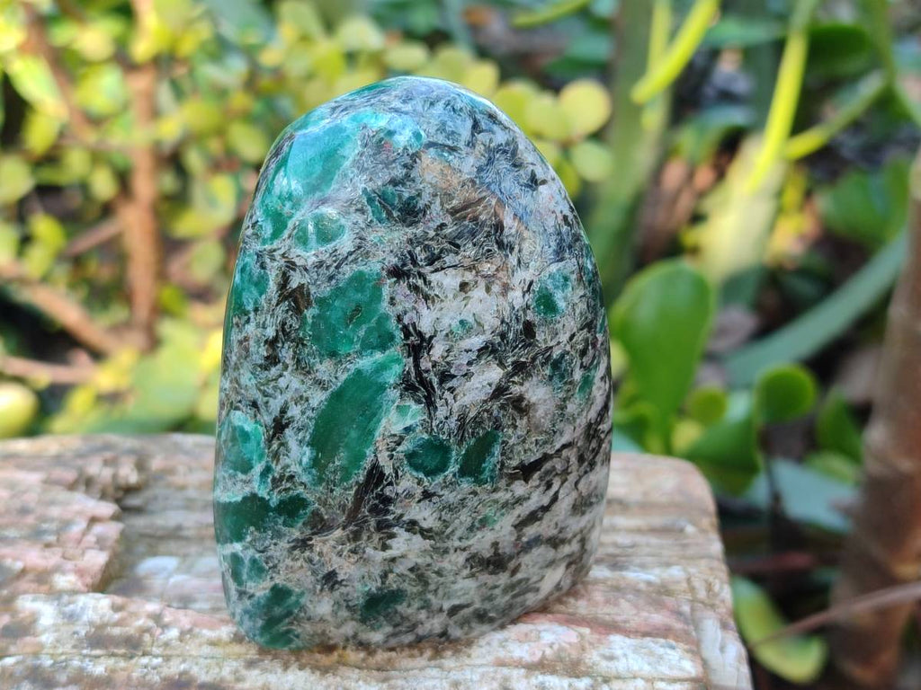 Polished Emerald Mica In Matrix Standing Free Forms x 3 From Mutoko, Zimbabwe - Toprock Gemstones and Minerals 