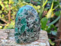 Polished Emerald Mica In Matrix Standing Free Forms x 3 From Mutoko, Zimbabwe - Toprock Gemstones and Minerals 