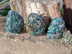 Polished Emerald Mica In Matrix Standing Free Forms x 3 From Mutoko, Zimbabwe - Toprock Gemstones and Minerals 