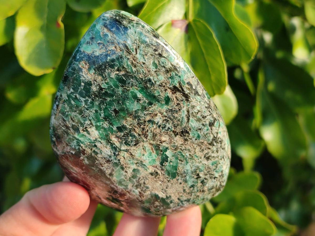 Polished Emerald Mica In Matrix Standing Free Forms x 3 From Mutoko, Zimbabwe - Toprock Gemstones and Minerals 