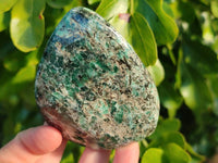 Polished Emerald Mica In Matrix Standing Free Forms x 3 From Mutoko, Zimbabwe - Toprock Gemstones and Minerals 