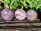 Polished Lepidolite with Pink Rubellite Palm Stones x 15 From Ambatondrazaka, Madagascar - Toprock Gemstones and Minerals 