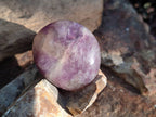 Polished Lepidolite with Pink Rubellite Palm Stones x 15 From Ambatondrazaka, Madagascar - Toprock Gemstones and Minerals 