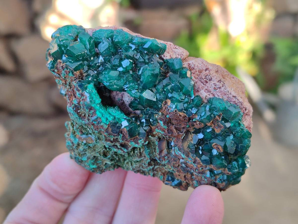 Natural Dioptase Crystals on Dolomite Matrix Specimens x 4 From Likasi, Congo - Toprock Gemstones and Minerals 