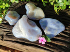 Polished Blue Lace Agate Free Forms x 4 From Nsanje, Malawi - Toprock Gemstones and Minerals 