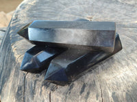 Polished Black Basalt Towers x 6 From Madagascar - Toprock Gemstones and Minerals 