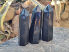 Polished Black Basalt Towers x 6 From Madagascar - Toprock Gemstones and Minerals 