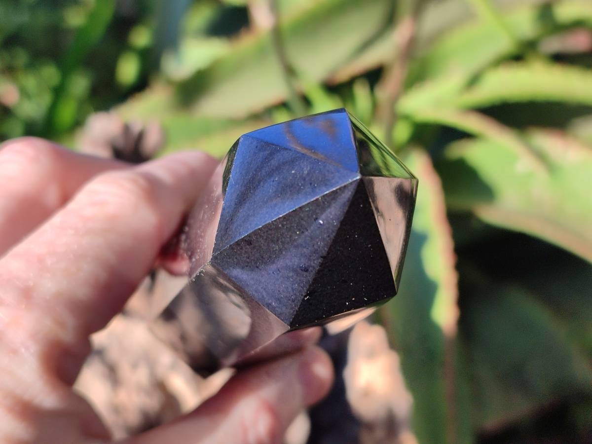 Polished Black Basalt Towers x 6 From Madagascar - Toprock Gemstones and Minerals 