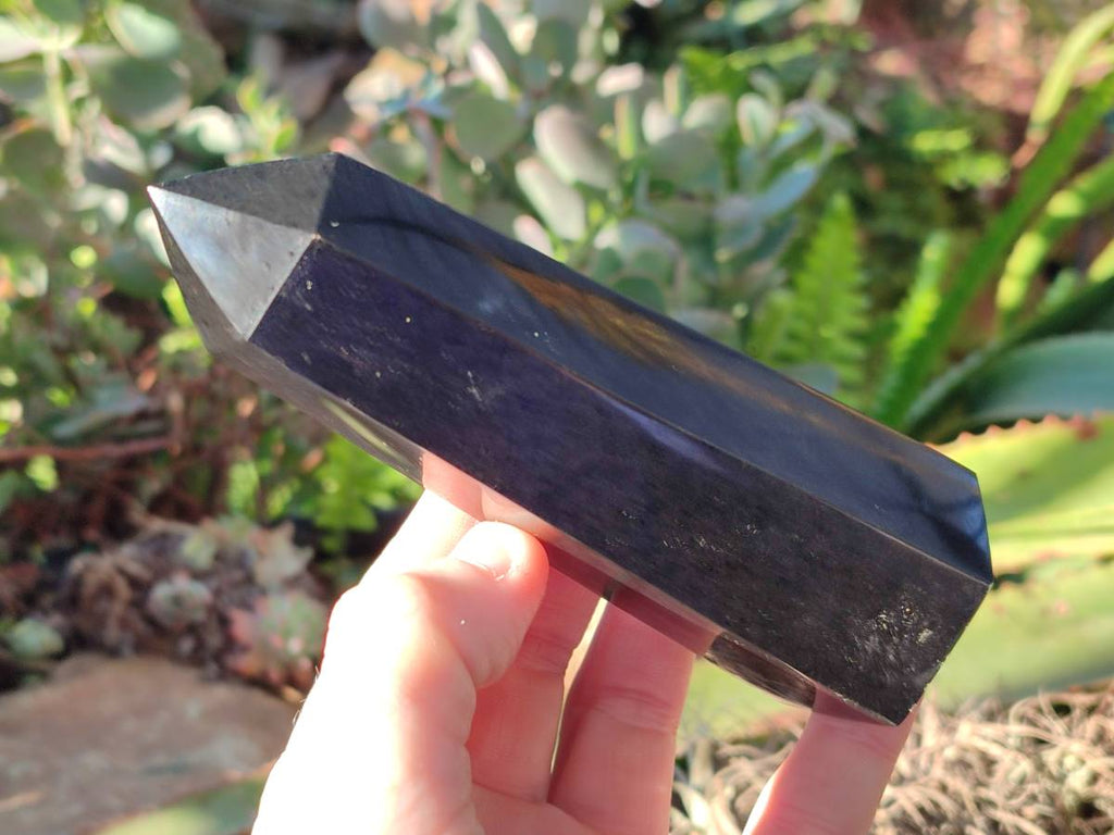 Polished Black Basalt Towers x 6 From Madagascar - Toprock Gemstones and Minerals 