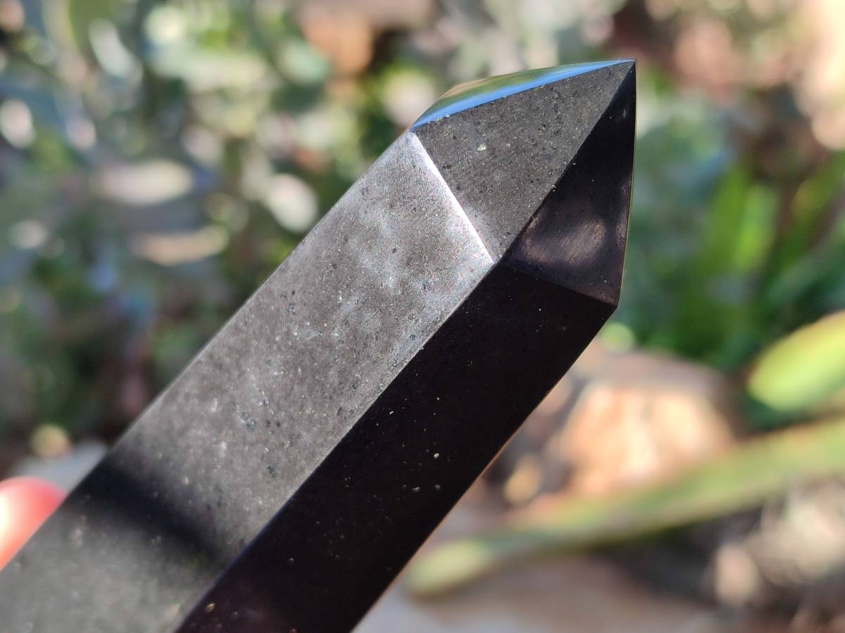 Polished Black Basalt Towers x 6 From Madagascar - Toprock Gemstones and Minerals 