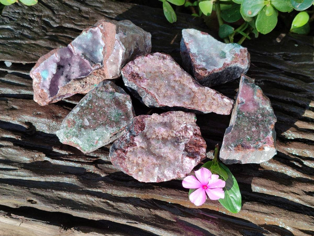 Natural Drusy Salrose on Dolomite Matrix Specimens x 6 From Kakanda, Congo - Toprock Gemstones and Minerals 