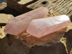 Polished Double Terminated Rose Quartz Points x 4 Madagascar - Toprock Gemstones and Minerals 