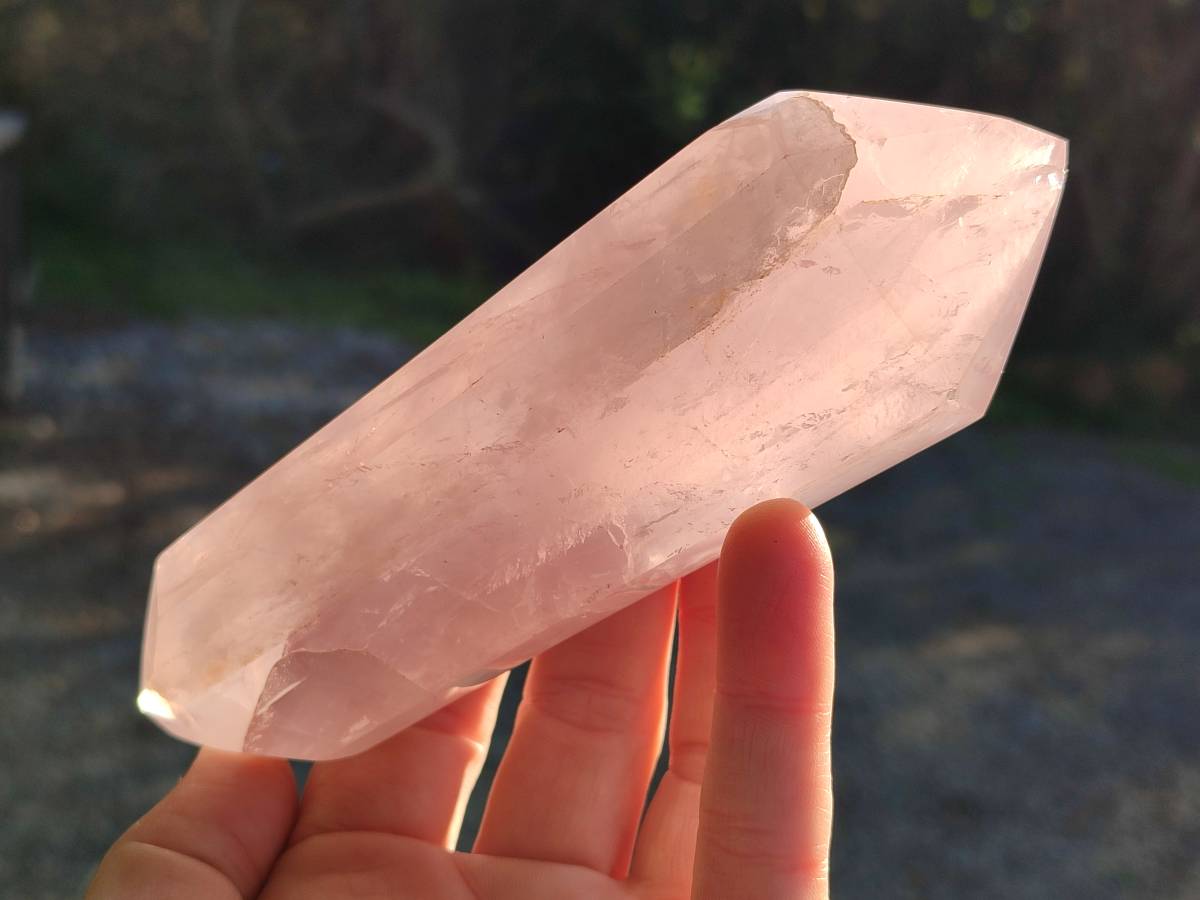 Polished Double Terminated Rose Quartz Points x 4 Madagascar - Toprock Gemstones and Minerals 