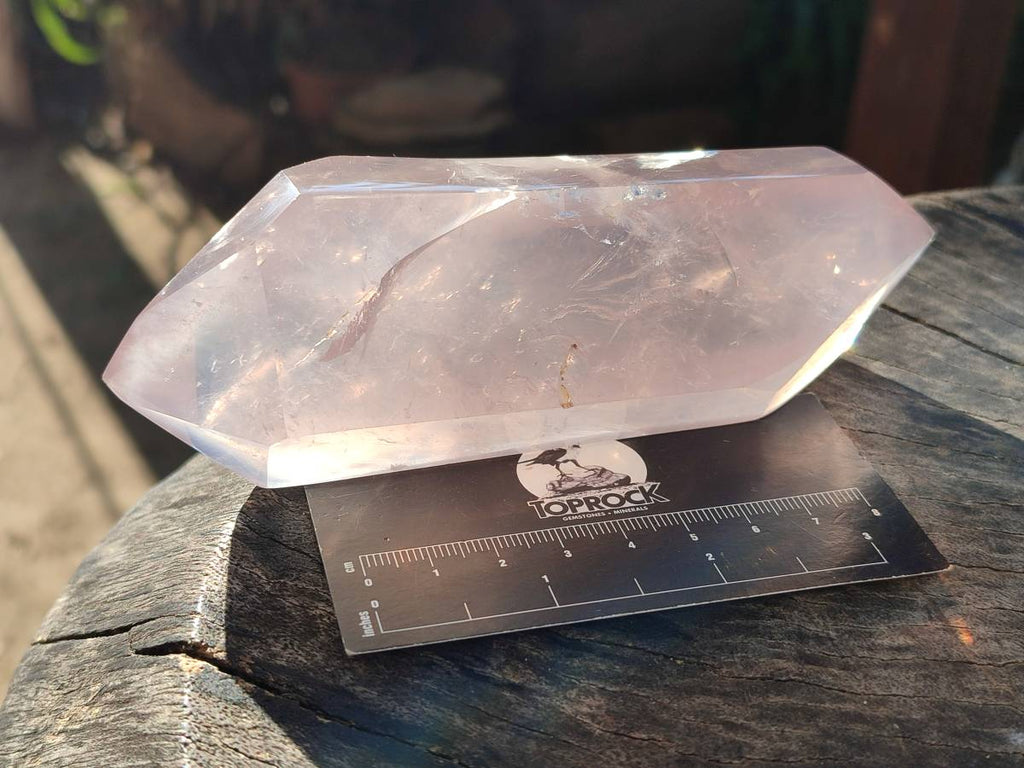 Polished Double Terminated Rose Quartz Points x 4 Madagascar - Toprock Gemstones and Minerals 