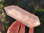 Polished Double Terminated Rose Quartz Points x 4 Madagascar - Toprock Gemstones and Minerals 