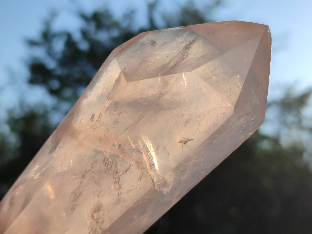 Polished Double Terminated Rose Quartz Points x 4 Madagascar - Toprock Gemstones and Minerals 