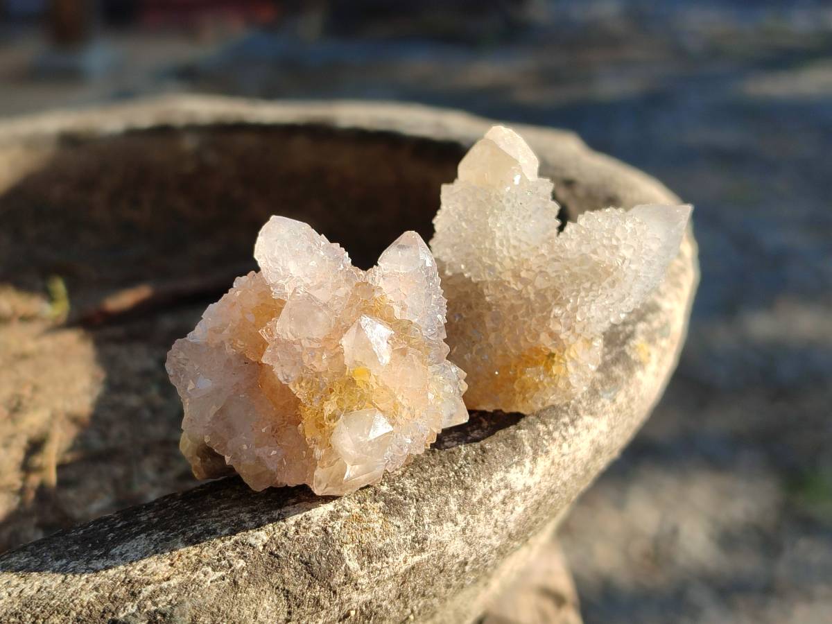 Natural Golden Limonite Coated Spirit Quartz Crystals x 35 From Boekenhouthoek, South Africa - Toprock Gemstones and Minerals 
