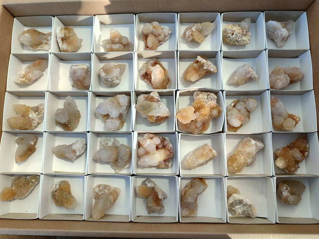 Natural Golden Limonite Coated Spirit Quartz Crystals x 35 From Boekenhouthoek, South Africa - Toprock Gemstones and Minerals 