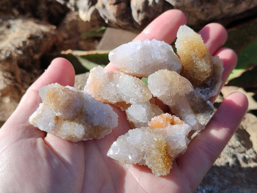 Natural Golden Limonite Coated Spirit Quartz Crystals x 35 From Boekenhouthoek, South Africa - Toprock Gemstones and Minerals 