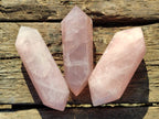 Polished Double Terminated Rose Quartz Points x 4 Madagascar - Toprock Gemstones and Minerals 