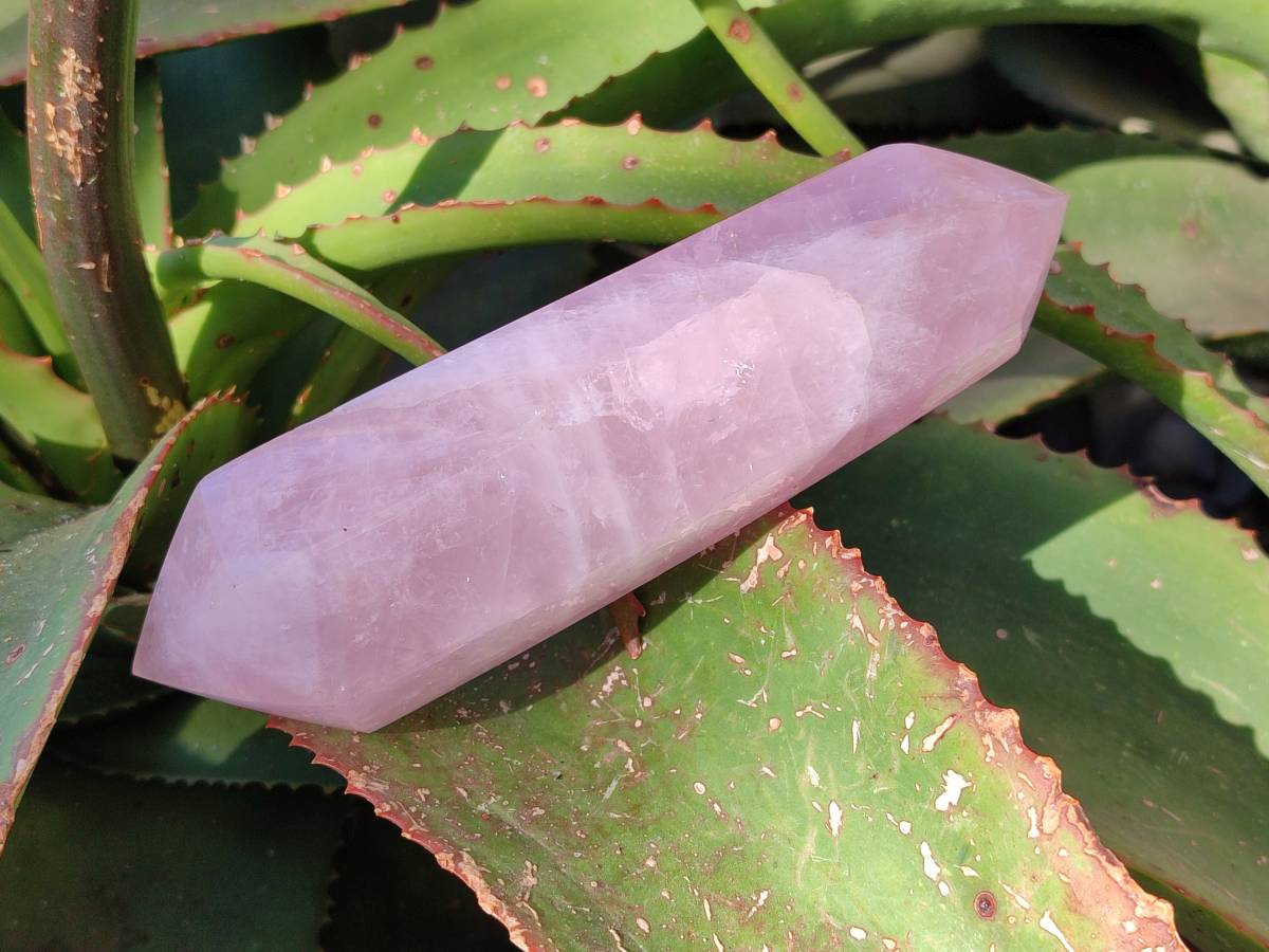 Polished Double Terminated Rose Quartz Points x 4 Madagascar - Toprock Gemstones and Minerals 