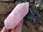 Polished Double Terminated Rose Quartz Points x 4 Madagascar - Toprock Gemstones and Minerals 