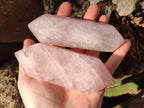 Polished Double Terminated Rose Quartz Points x 4 Madagascar - Toprock Gemstones and Minerals 