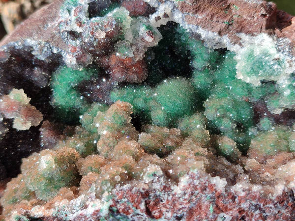 Natural Ball Malachite On Quartz Matrix Specimen x 1 From Kambove, Congo