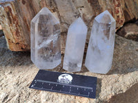 Polished Clear Quartz Crystals x 6 From Madagascar - Toprock Gemstones and Minerals 