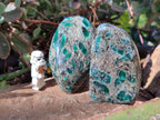 Polished Emerald Mica In Matrix Standing Free Forms x 4 From Mutoko, Zimbabwe - Toprock Gemstones and Minerals 
