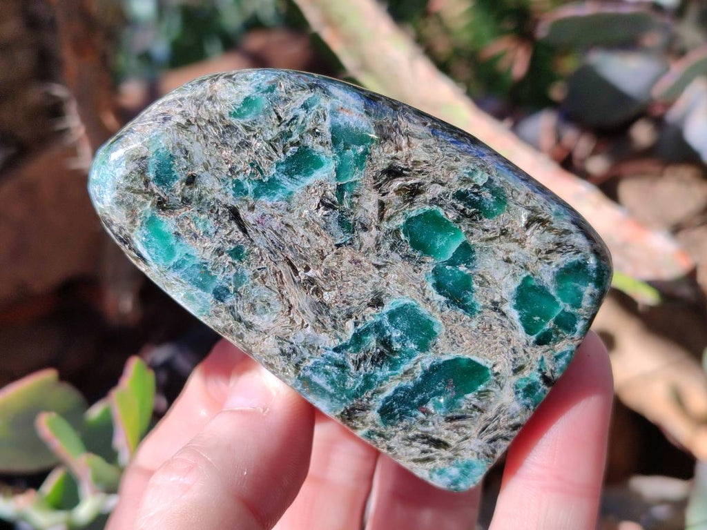 Polished Emerald Mica In Matrix Standing Free Forms x 4 From Mutoko, Zimbabwe - Toprock Gemstones and Minerals 