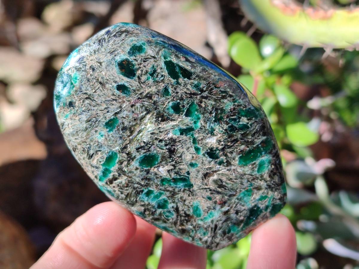 Polished Emerald Mica In Matrix Standing Free Forms x 4 From Mutoko, Zimbabwe - Toprock Gemstones and Minerals 