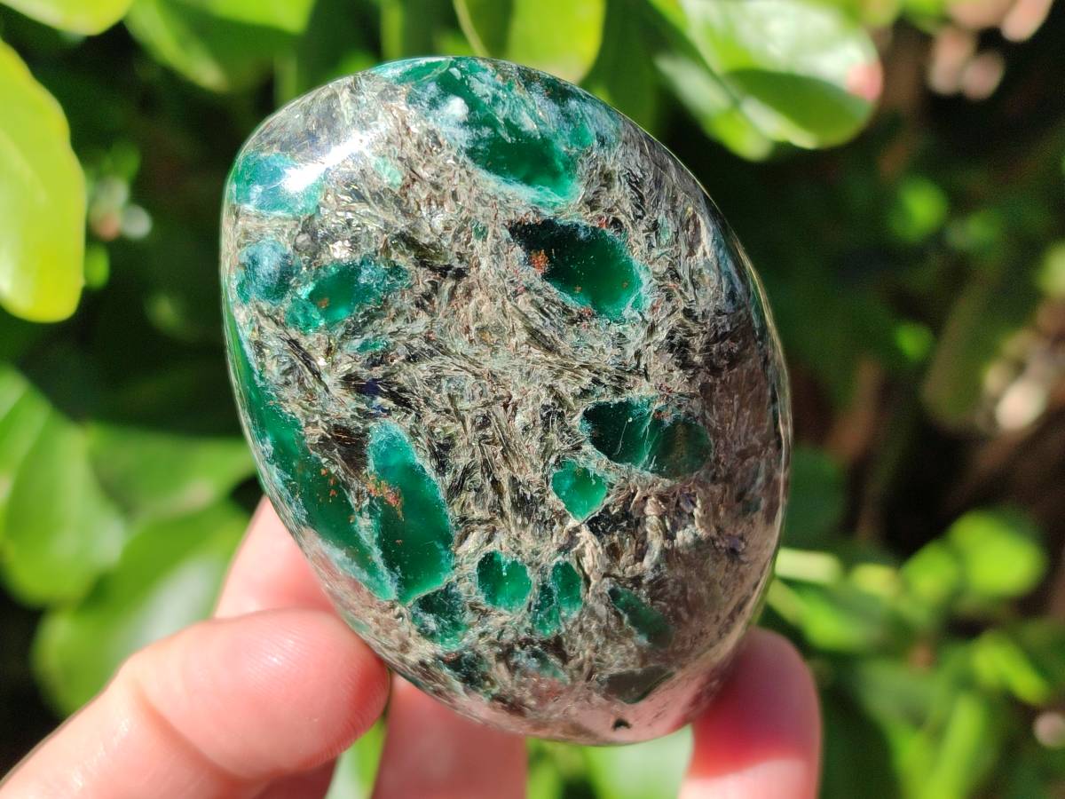 Polished Emerald Mica In Matrix Standing Free Forms x 4 From Mutoko, Zimbabwe - Toprock Gemstones and Minerals 